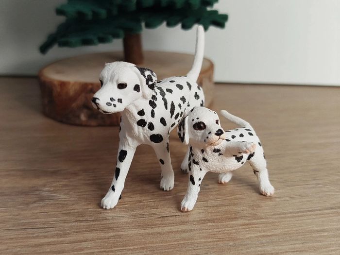 Schleich Chien dalmatien et son chiot Figurine Animal de compagnie