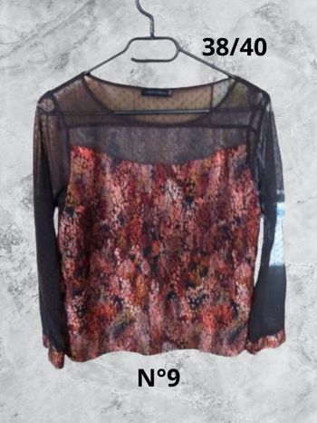 N°9 Blouse noir/multicolore T38/40. Voodoo.
