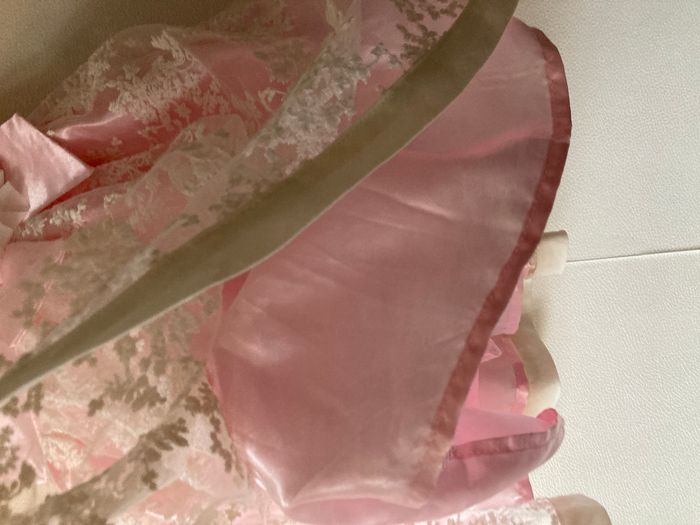 robe cérémonie rose avec tulle brodé et noeuds bébé 18 mois - photo numéro 6