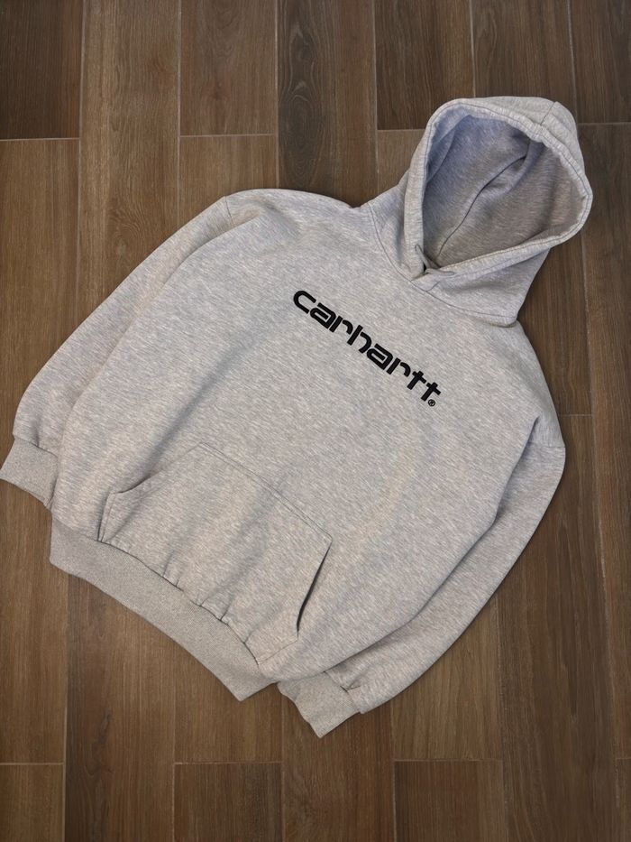 Sweat à Capuche Carhartt Noir et gris neuf sans étiquette - photo numéro 4