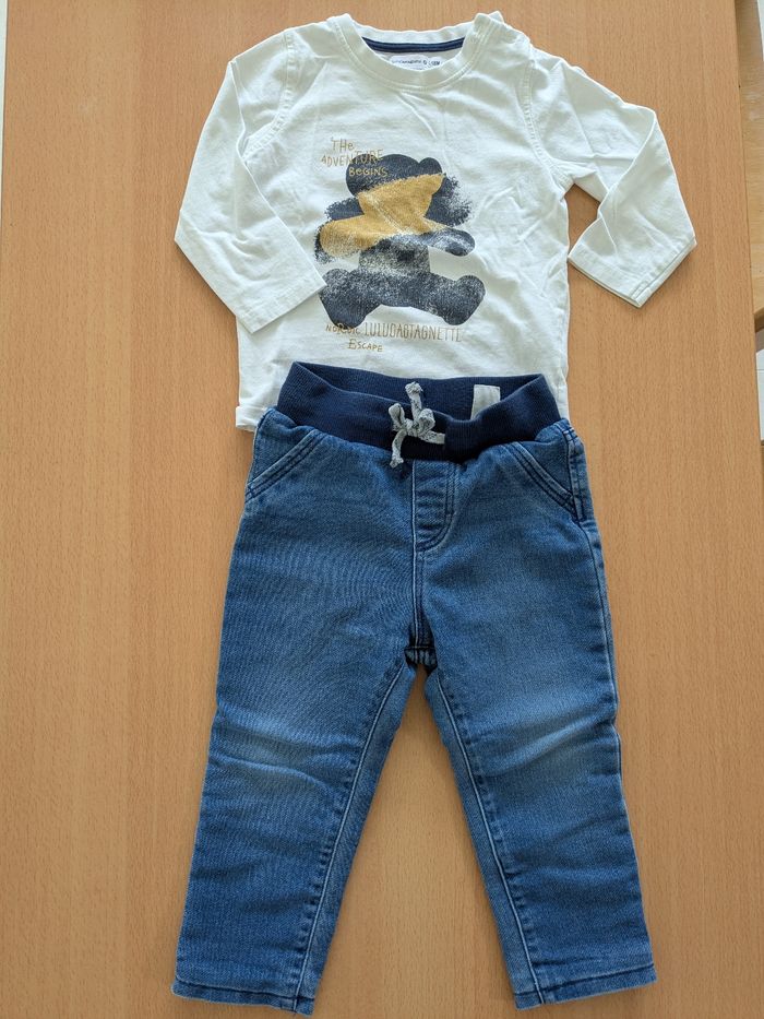 Lot haut manches longues et pantalon chaud 18 mois