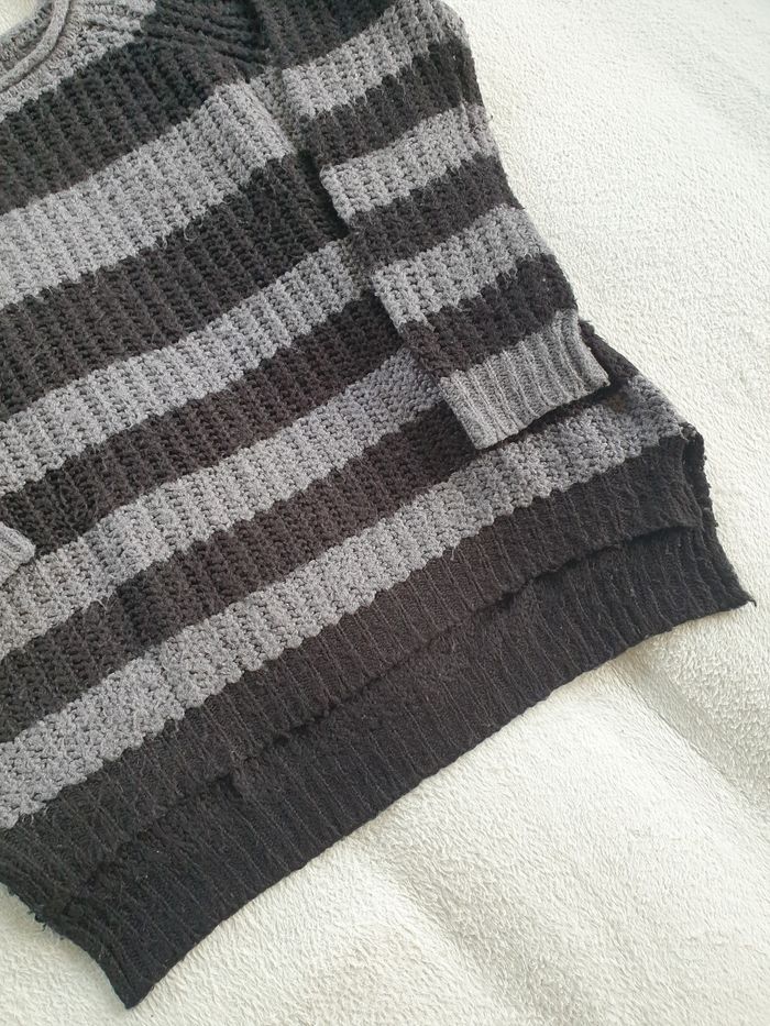 Pull femme M noir et gris - photo numéro 3