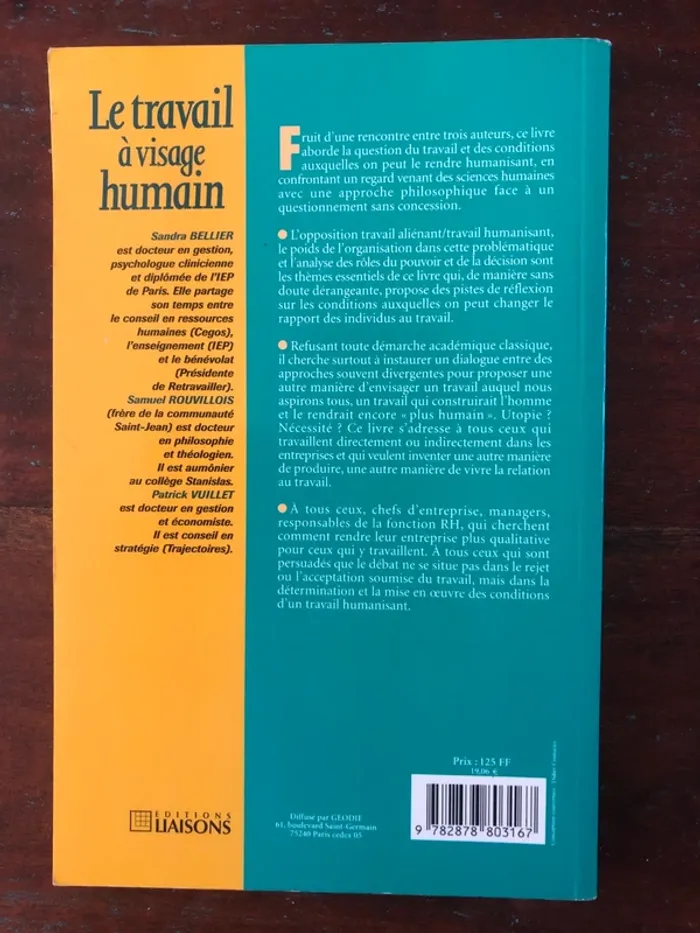 Livre broché "Le travail à visage humain" - photo numéro 2