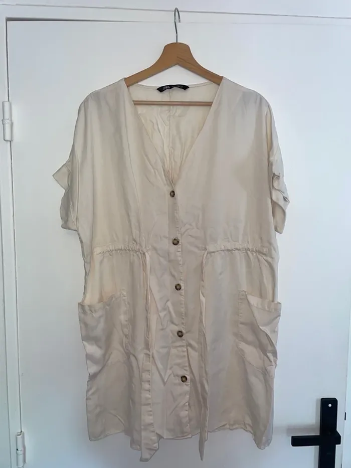 Robe beige Zara M - photo numéro 3