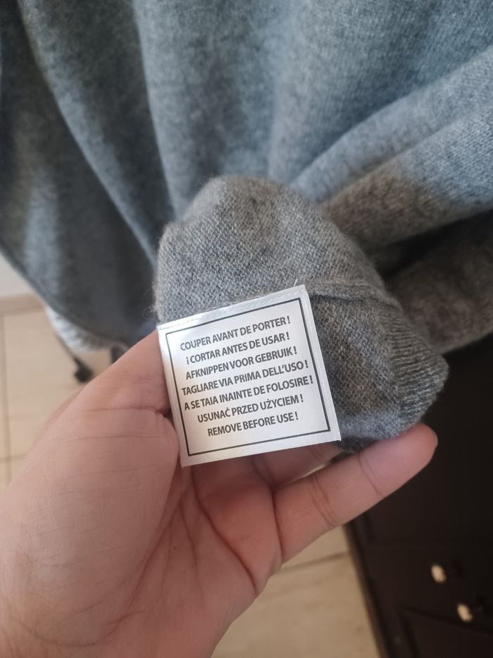 Pull homme fin 100% cachemire gris M neuf - photo numéro 4