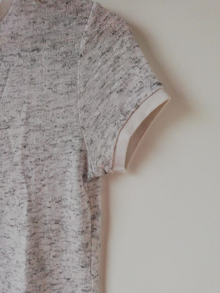 T-Shirt top gris clair col rond chiné lefties taille s - photo numéro 2