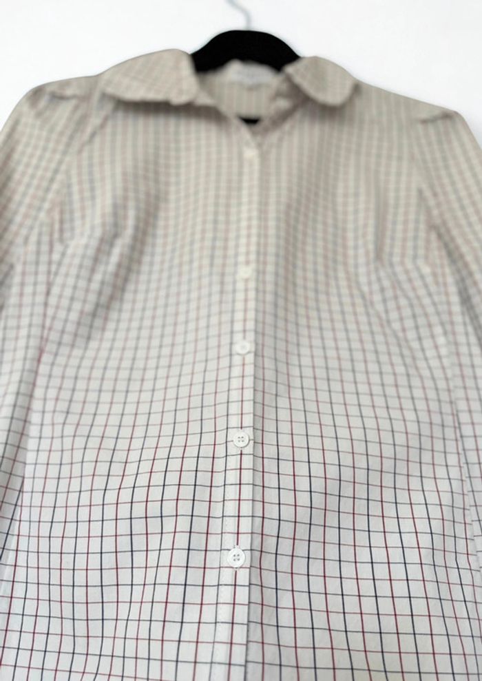 Chemise blanche à carreaux 100% coton • White plaid shirt Claudie Pierlot Taille S - photo numéro 5