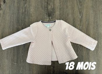 Veste gilet rose pale 18 mois Obaibi