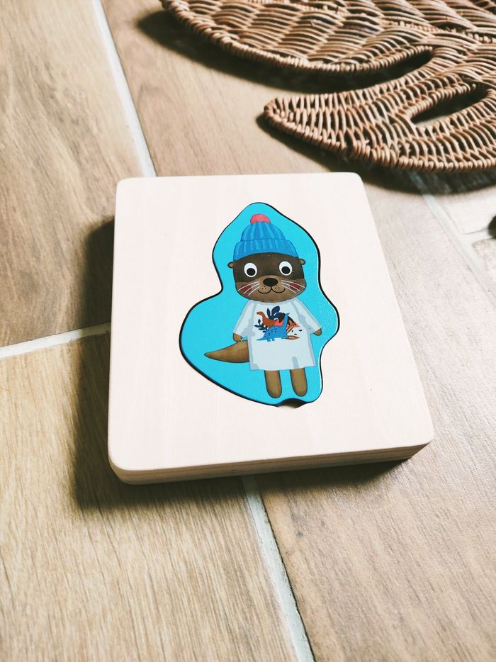 🦦Puzzle loutre à empiler en bois marque Lupilu - photo numéro 3