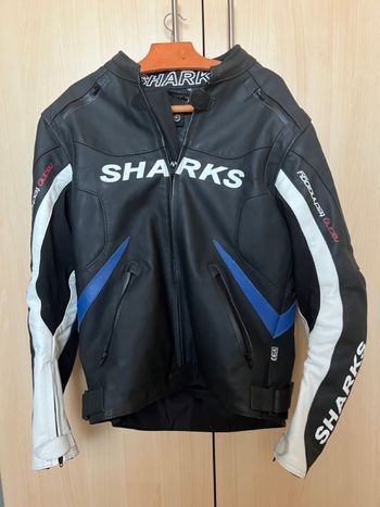 Blouson moto cuir SHARKS
