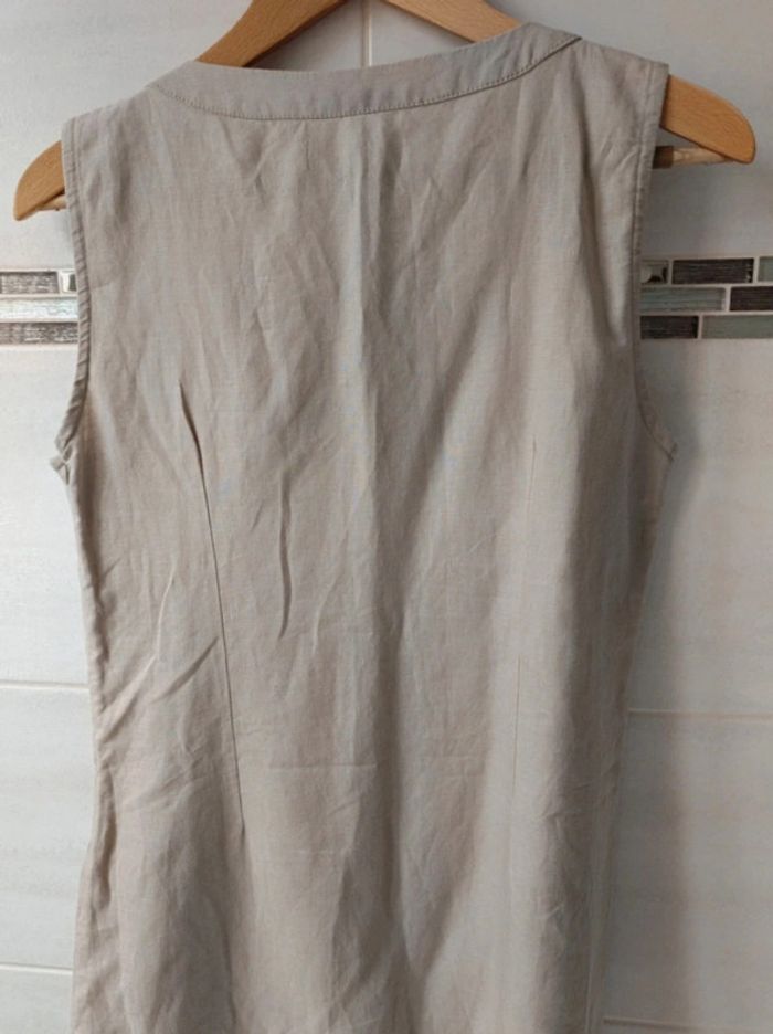 Robe beige lin/coton t.38/40 - photo numéro 6