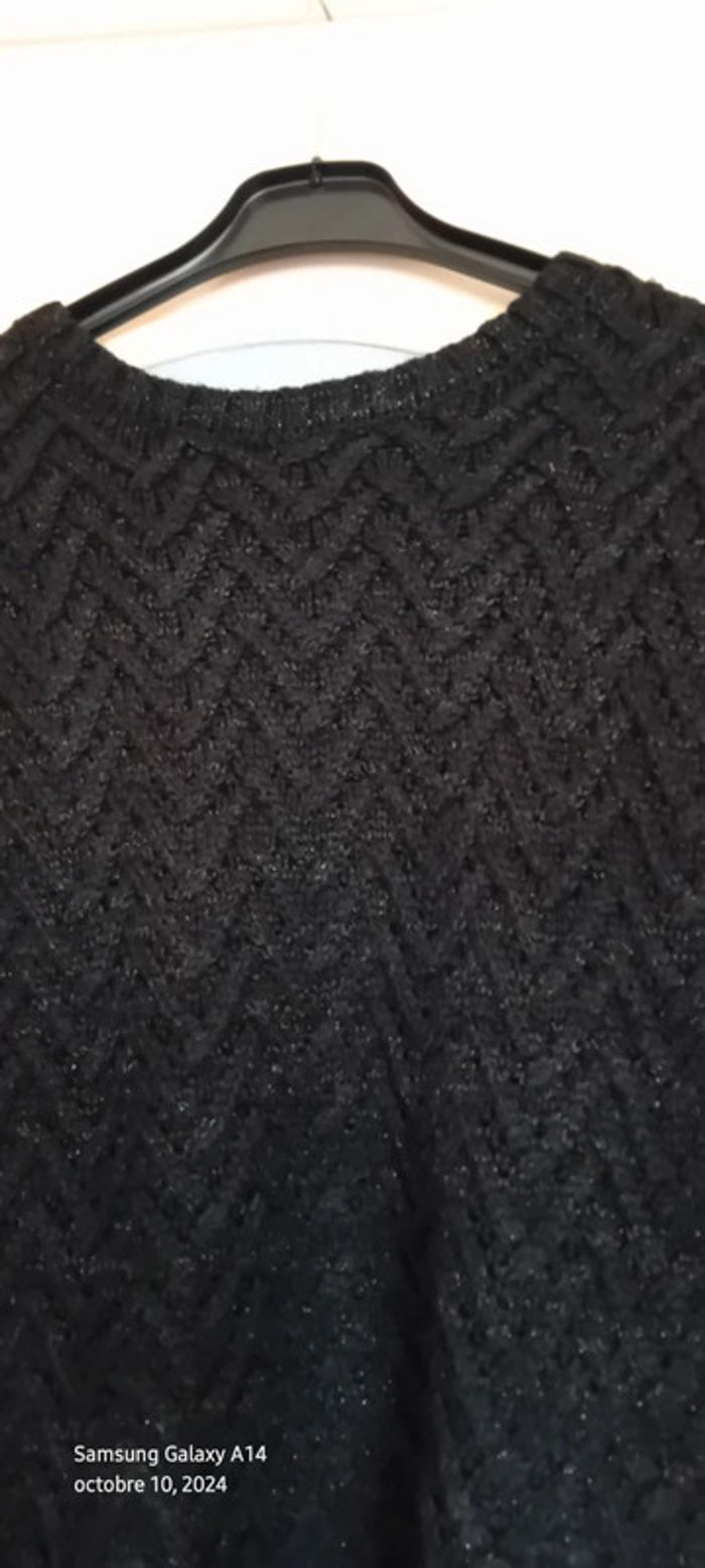 Pull long de fête noir fil métallisé avec torsades fille 12 ans kiabi - photo numéro 9