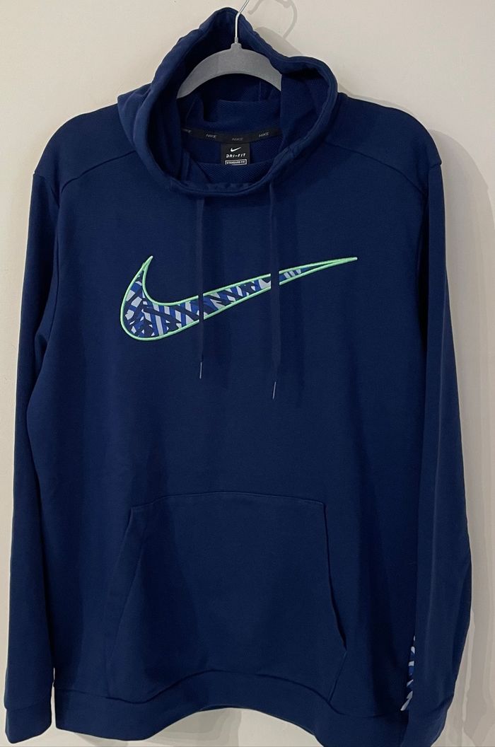 Sweat Nike Dri-FIT taille L à Capuche Homme peu porté Bleu Marine Nike