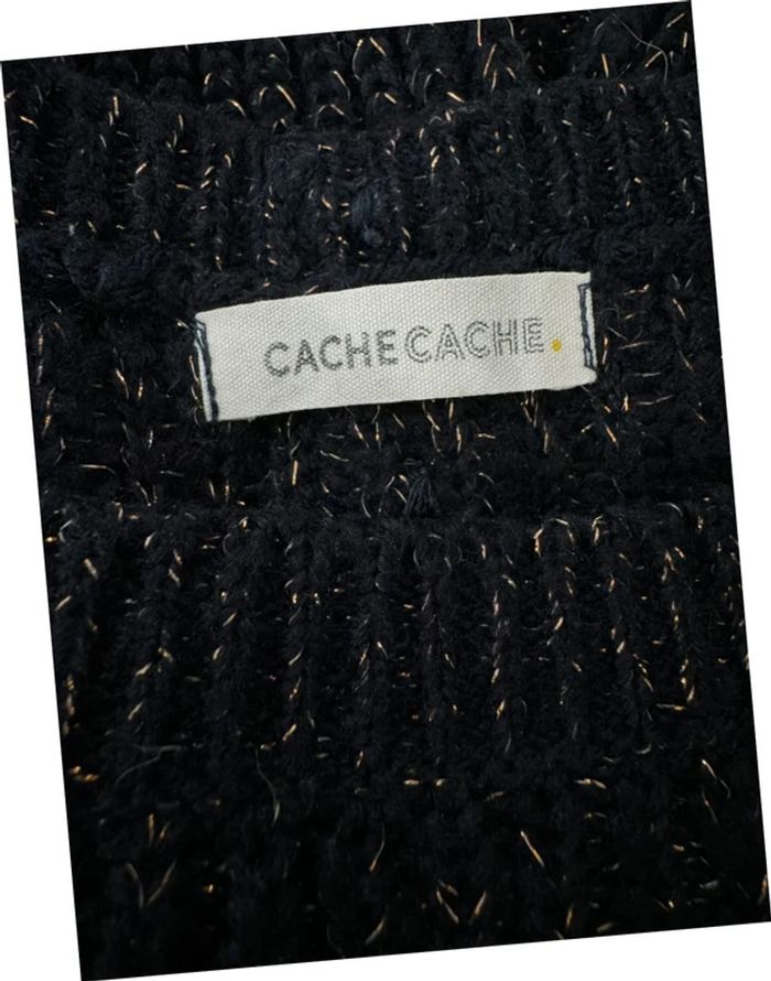 Pull en maille marine brillant pailleté Cache Cache - photo numéro 3