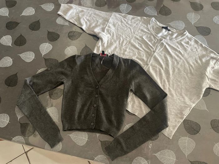 Lot 2 gilets gris Jennyfer XS