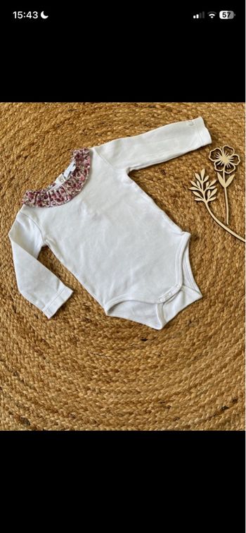 Bodie Jacadi 12 mois col Liberty, Bodie manches longues Jacadi 12 mois, body Jacadi