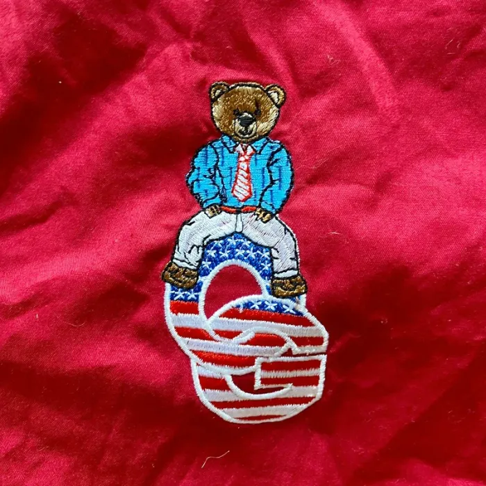 Olly Gan Sport Way of Life Chemise Rouge Homme Logo brodé Ours USA American Bear (Taille L) - photo numéro 3