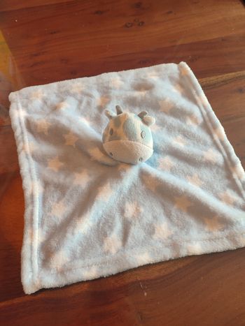 Doudou carre peluche vache