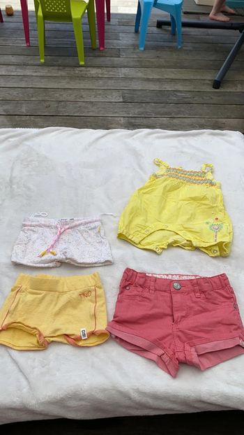 Lot de 3 short + 1 barboteuse - 3 mois