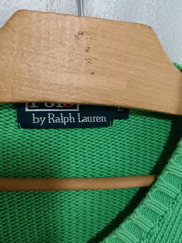 Ralph Lauren " Pull vintage tricot vert" taille L - photo numéro 8