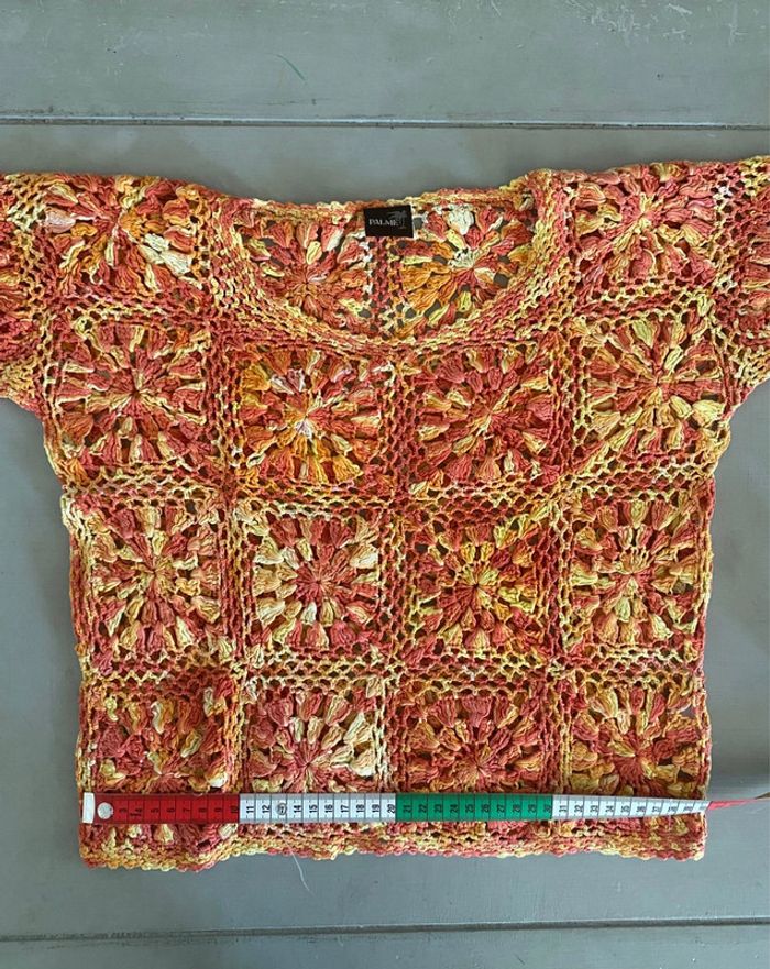 Pull Palme en maille crochet taille S - photo numéro 17
