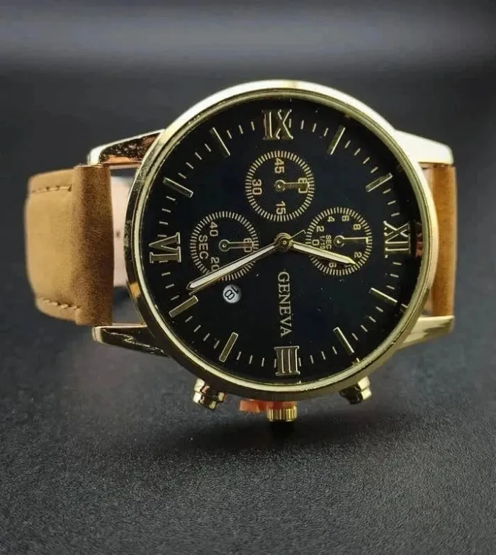 Montre brun & dorée, style vintage - photo numéro 2