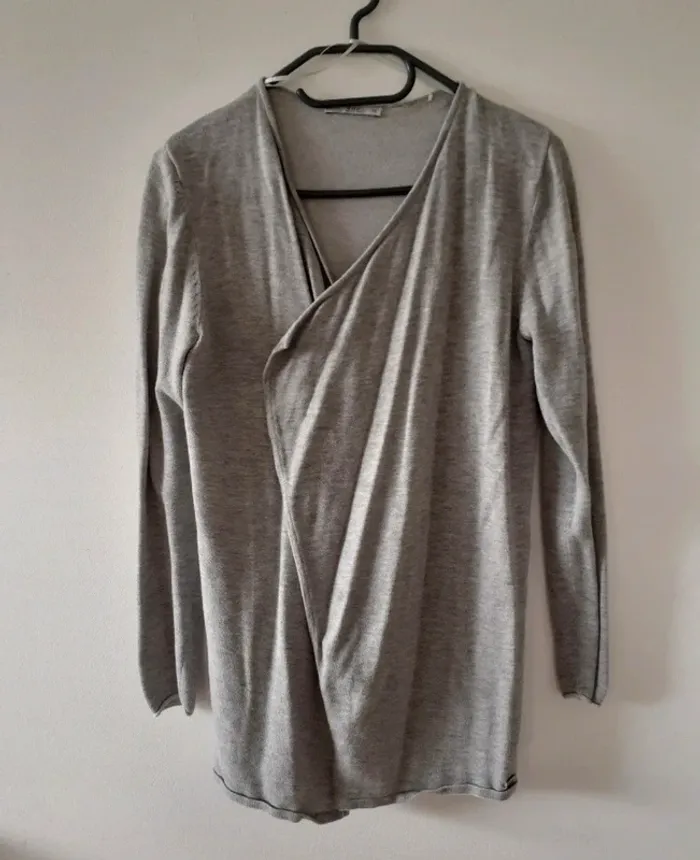 Cardigan/gilet gris à larges pans EDC taille XS 34 - photo numéro 2