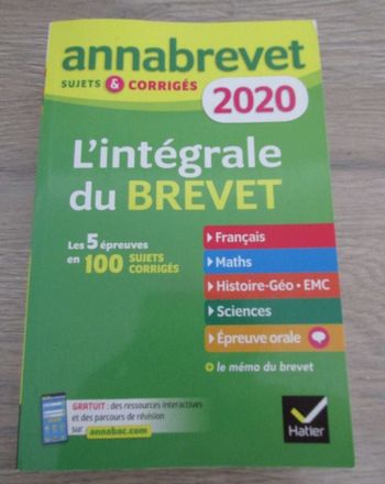 livre scolaire : brevet des collèges 2020