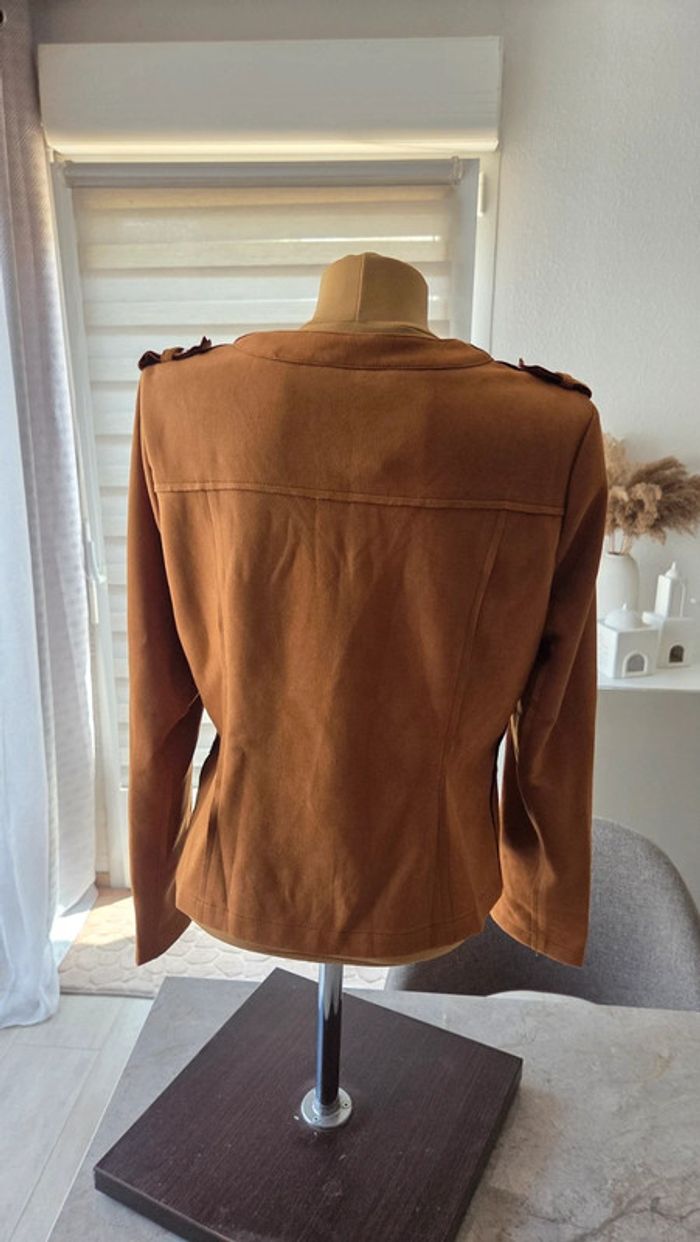 Veste suédine HF Paris - Camel - photo numéro 3