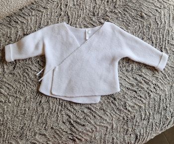 Gilet cache coeur blanc bébé