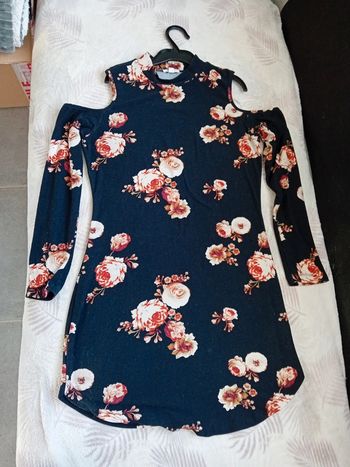 Robe Tunique Noir à Motif Fleur M/38