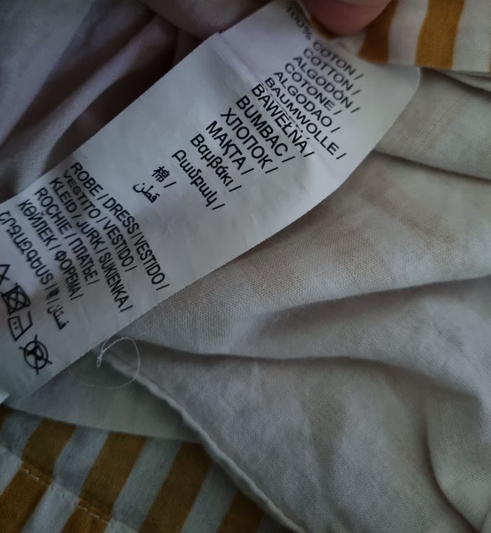 Robe sans manches rayé blanc et moutarde 12mois - photo numéro 6