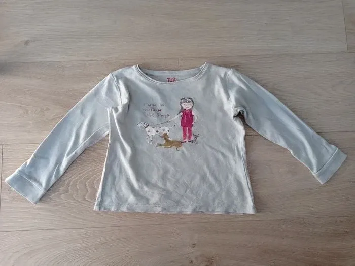 Pyjama fille 2 pièces rose et gris Tex 3/4ans - photo numéro 5