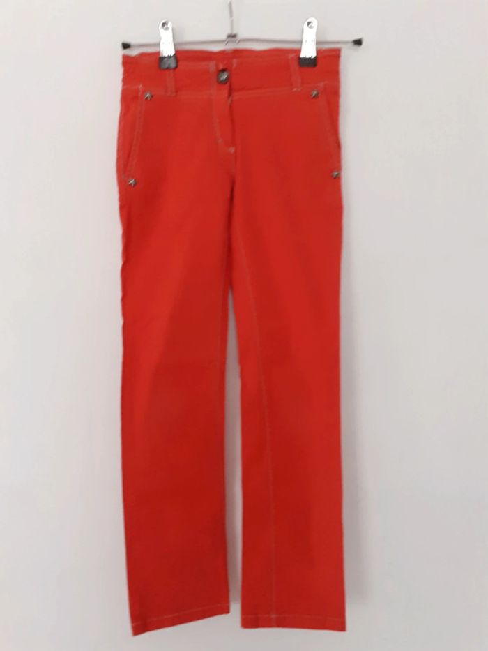 Pantalon fille 8 ans léger rouge Jean Paul gaultier