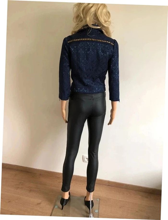 Veste jacquard bleue marine neuve avec rivets Beloved taille M (taille petit) - photo numéro 13