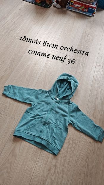 Gilet a zippe 18mois 81cm orchestra 