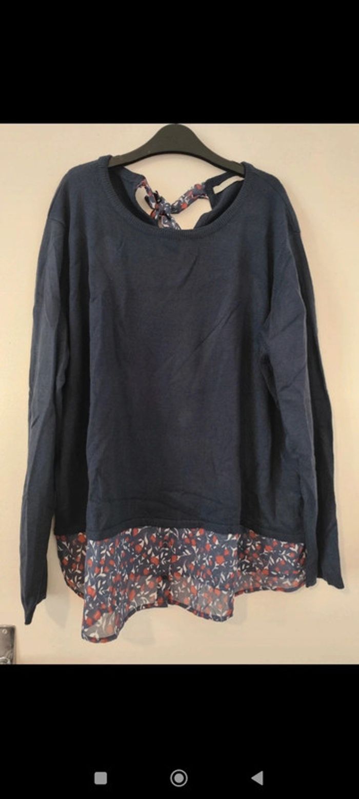 Pull chemise bimatière taille 46/48 Blancheporte