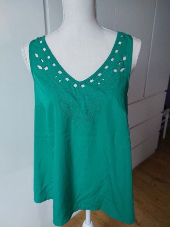 Débardeur bi matière broderies