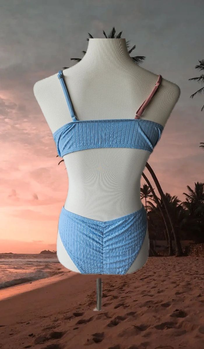 Maillot de bain 2 pièces bicolore et flot, Sans marque, taille M - photo numéro 4