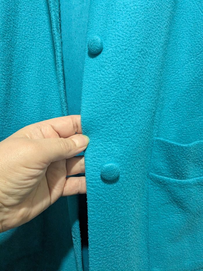 Belle robe de chambre vintage bleue turquoise. Taille 40 - photo numéro 6
