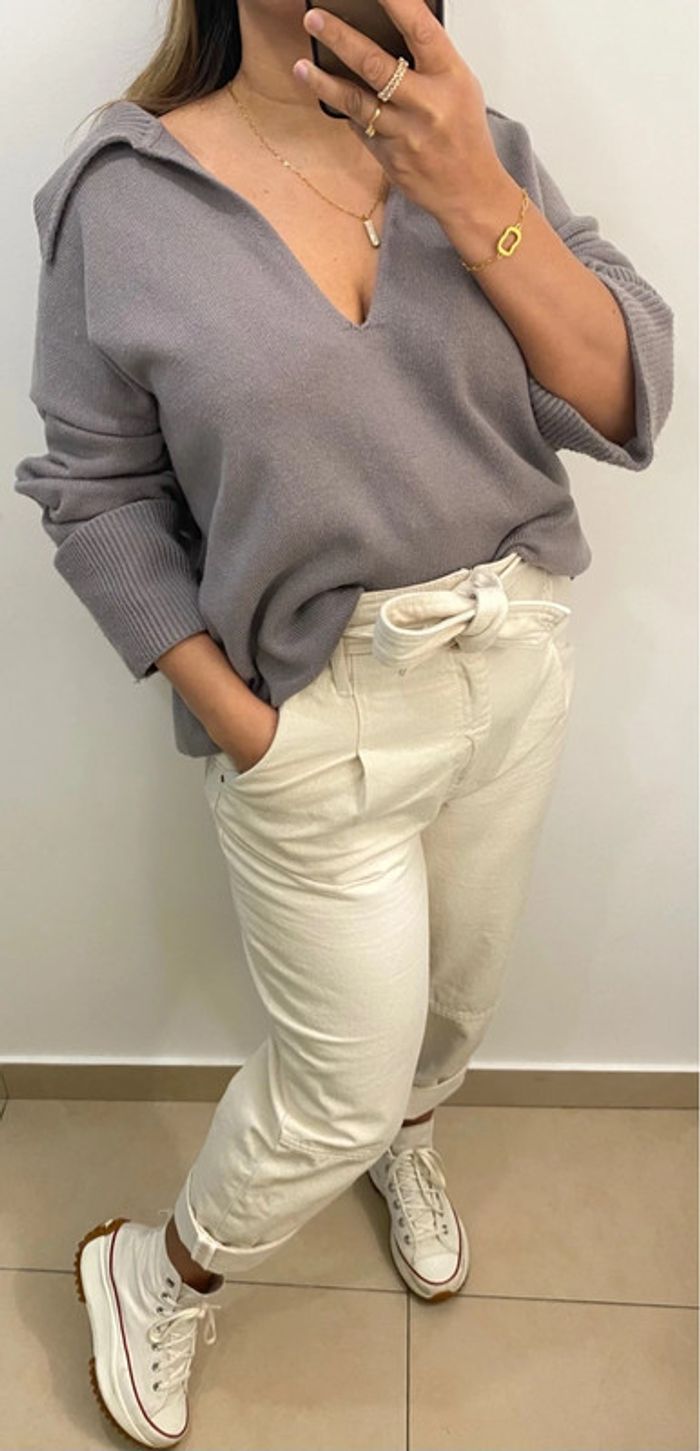 Superbe Pull ZARA Oversize Col V Taille M Et Plus - photo numéro 3