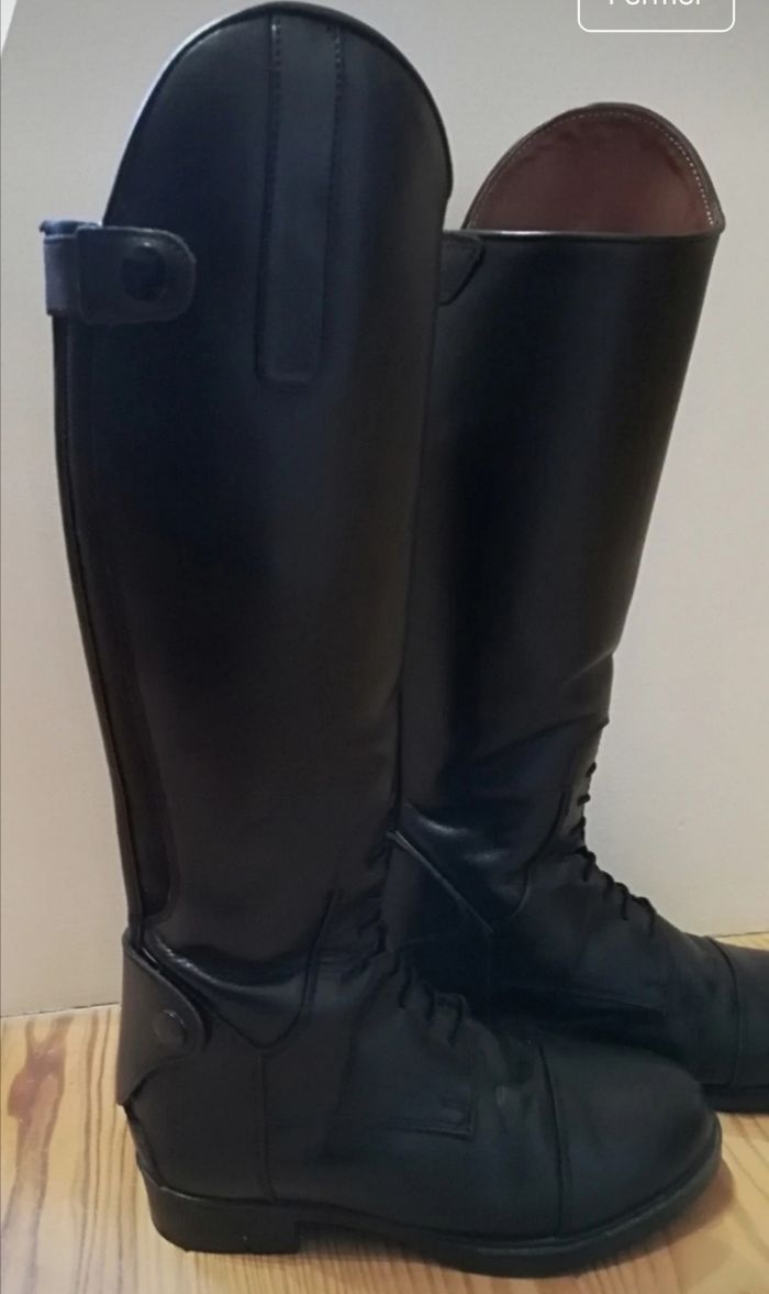 Bottes équitation equitheme taille 33 noire en cuir - photo numéro 7