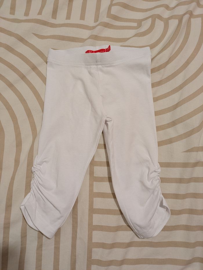 Legging / Pantacourt Blanc Froncé