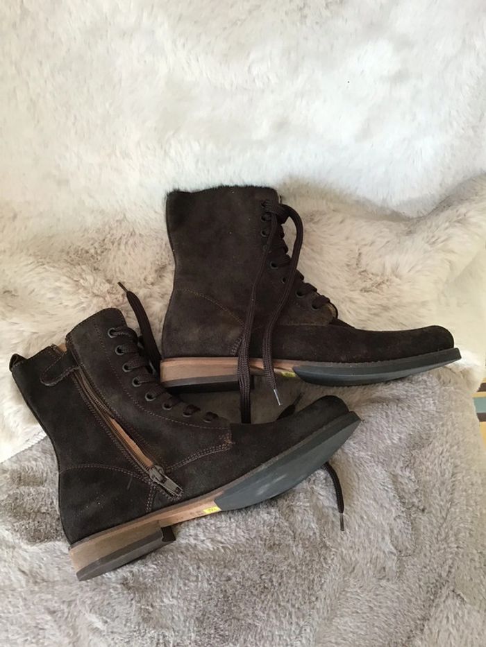 Bottine en cuir marron mixte taille 32 marque Bi Key (0124) - photo numéro 8