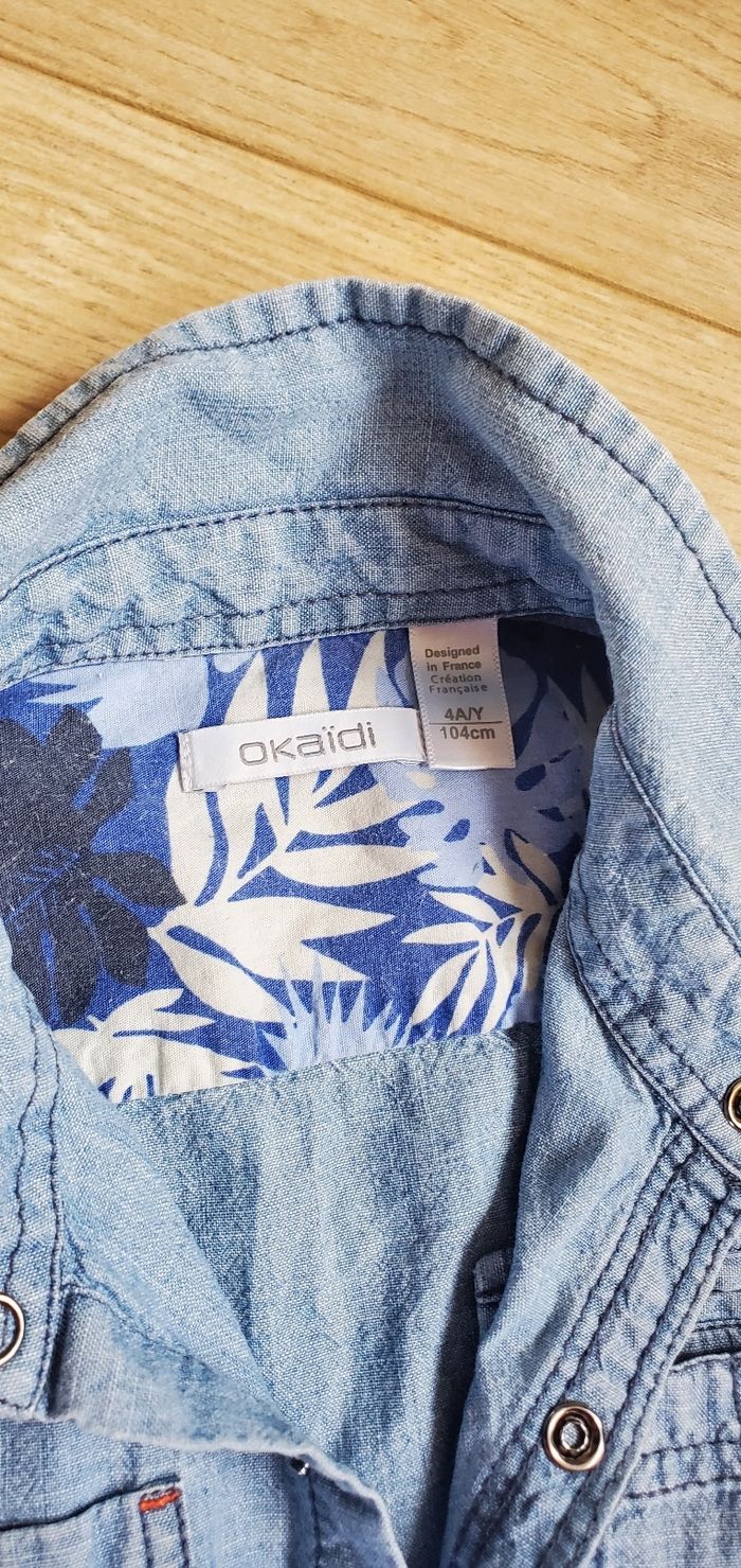 chemise en jean manches courtes  4 ans - photo numéro 5