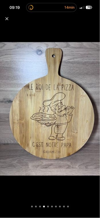 Planche à pizza en bambou personnalisée gravée 