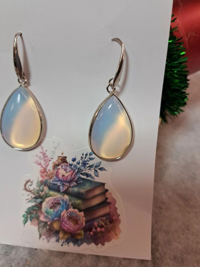 Boucles d'oreilles pendante gouttes - photo numéro 5