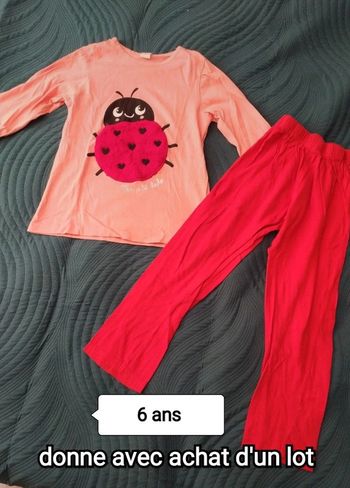 Donne pyjamas drogue et corail 6 ans