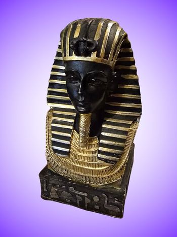 Statuette buste Touthankamon – Noir, doré  – 12 cm
