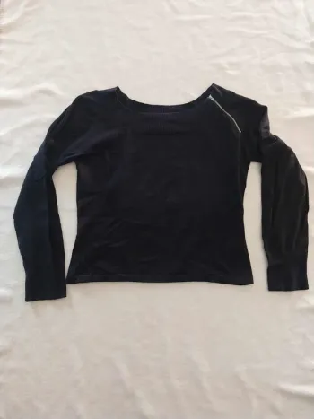 Pull noir col ovale T42/44